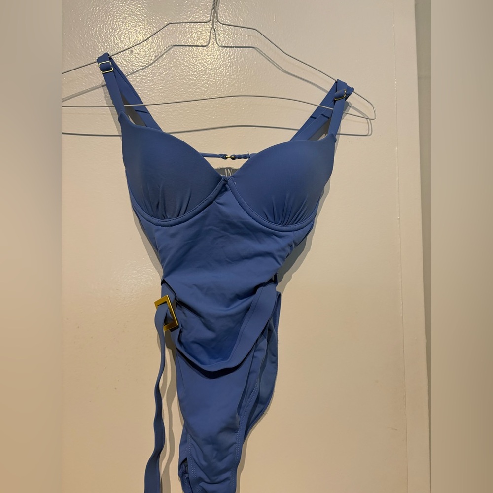 We wore what one piece ocean blue swim